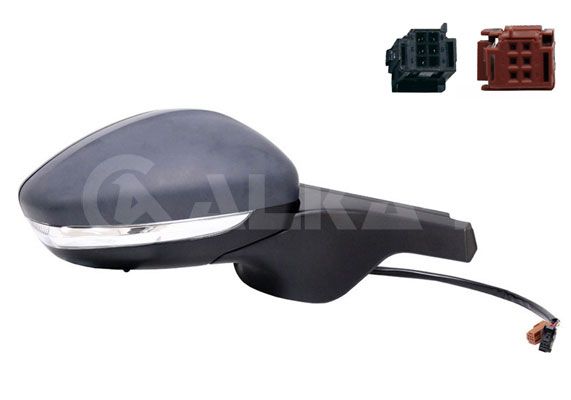 Rétroviseur Extérieur Gauche électrique 9 Broches Pour Citroën C3 II Et DS3 - Chauffant, Clignotant, Réglage électrique - Compatible 2009-2016, Couleur Gris, Référence 1608056480