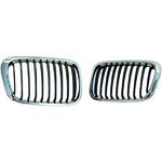 Grille droite de calandre, noire/chromée
