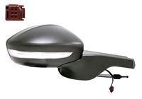 Rétroviseur gauche, complet, mécanique, glace convexe, avec clignotant, 2 pins