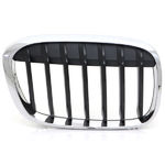 Grille de calandre avant droite, noir et chromé, modèle basic