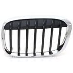 Grille de calandre avant gauche, noir et chromé, modèle basic