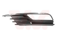 Grille inférieure avant gauche, avec emplacement antibrouillard, avec emplacement moulure, avec moulure chromée, sauf finitions pack extérieur S-Line / E-Tron / S3