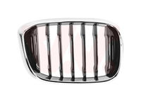 Grille de calandre droite, noire, avec cadre chromé