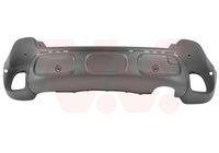 Pare-chocs arrière, position centrale, avec emplacement radar, 6 trous, teinte noir, avec enjoliveur de pare-chocs arrière clipsé dessus, pour Park Assist, avec supports cap, compatible jusqu'à 05/2021