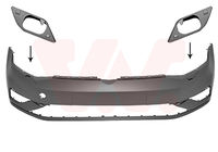 pare-chocs avant, avec lave-phare, sauf finitions Alltrack / Golf R / pack extérieur R-Line