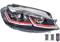 Phare droite, projecteur non adaptatif, directionnel, électrique, LED, pour finition GTI - double liseré rouge