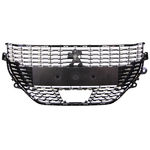 Grille de pare-chocs avant centrale, gris chromée, avec emplacements radars