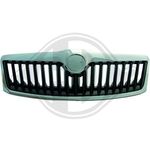 Grille de calandre, noire, avec enjoliveur chromé