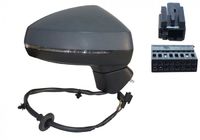 Rétroviseur droit, complet, électrique, glace convexe, chauffant, à peindre, avec clignotant, 8 pins