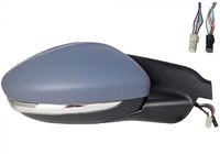 Rétroviseur droit, complet, électrique, glace convexe, chauffant, à peindre, avec clignotant, rabattable électriquement, sonde température 6 pins