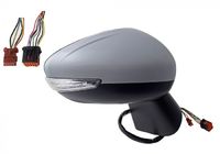 Rétroviseur droit, complet, électrique, glace convexe, chauffant, à peindre, rabattable électriquement, avec clignotant, sonde température, avec éclairage au sol, modèle avec détecteur angle mort, 4 pins 10 pins