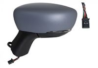 Rétroviseur gauche, complet, électrique, asphérique, chauffant, à peindre, rabattable électriquement, avec clignotant led, modèle avec détecteur angle mort, 10 pins
