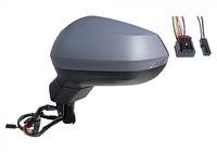 Rétroviseur gauche, complet, électrique, asphérique, chauffant, à peindre, rabattable électriquement, avec clignotant, 2 pins, 10 pins