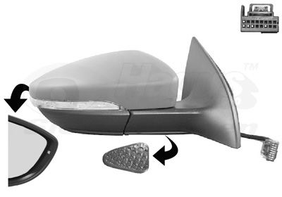 Rétroviseur Droit Chauffant Convexe Pour Volkswagen Passat CC 2008-2012 - Verre De Remplacement - 2