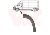 Moulure porte avant gauche pour version Maxi, forme arrondie, se monte à l'avant de la porte, version Fourgon pour CITROEN JUMPER DE 07/2006 A 05/2014